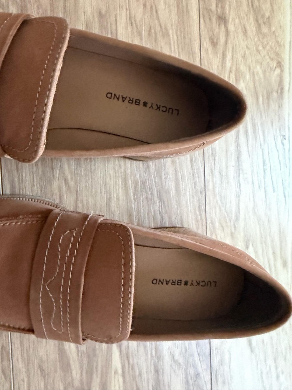 Lucky Brand Tan Leather Slip-On Penny Loafers - Picture 2 of 4